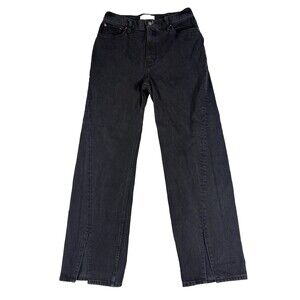 Abercrombie & Fitch 90s Relaxed Jeans Womens 29 8R Black High Rise Slit Hem